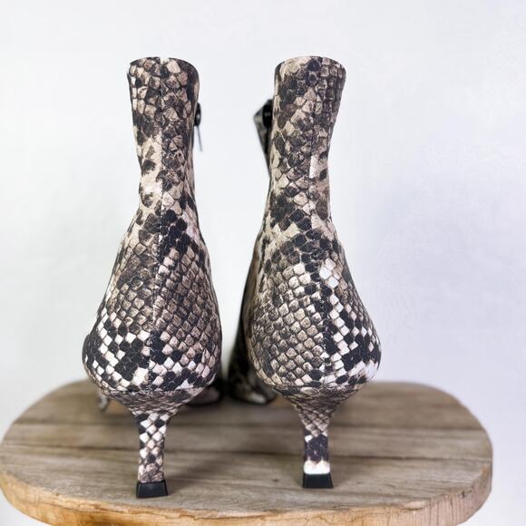 Gianni Bini Palmero Leather Snake Print Ankle Heel Boots Reputation Era sz 9 NEW - Picture 7 of 10